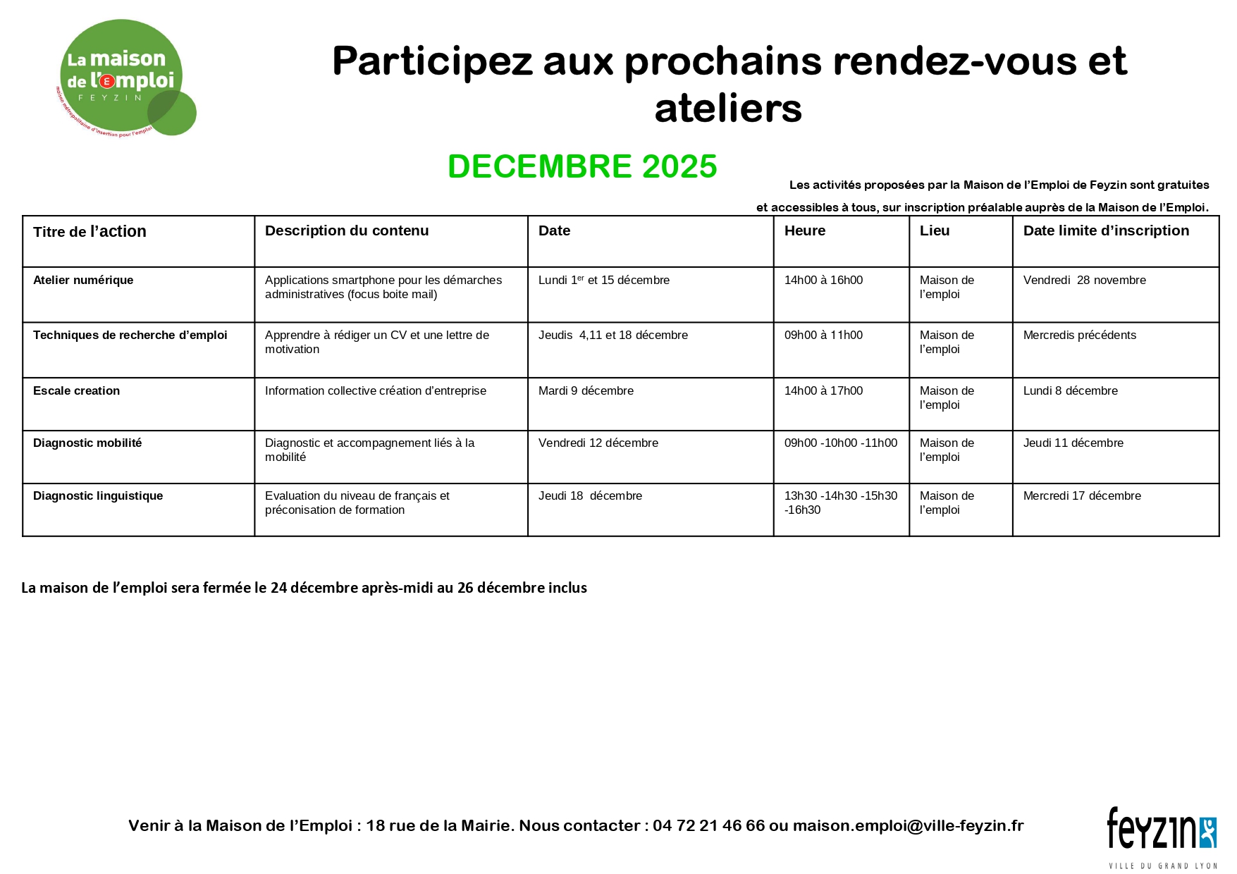 planning MDE juin