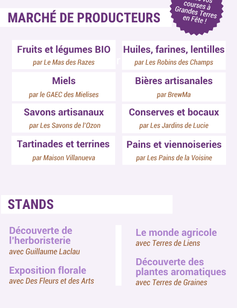 Agriculture et alimentation marché stands